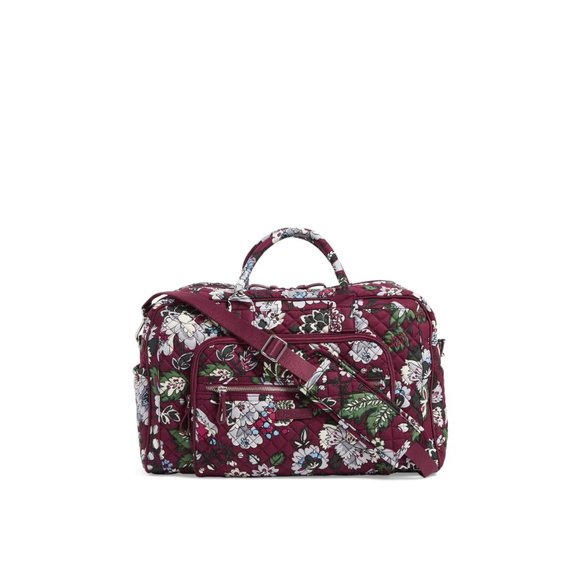 Vera Bradley Bordeaux Blooms Iconic Weekender Travel Bag - Picture 15 of 15